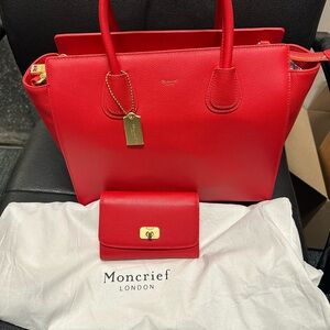 Moncrief Red Handbag and Wallet Set